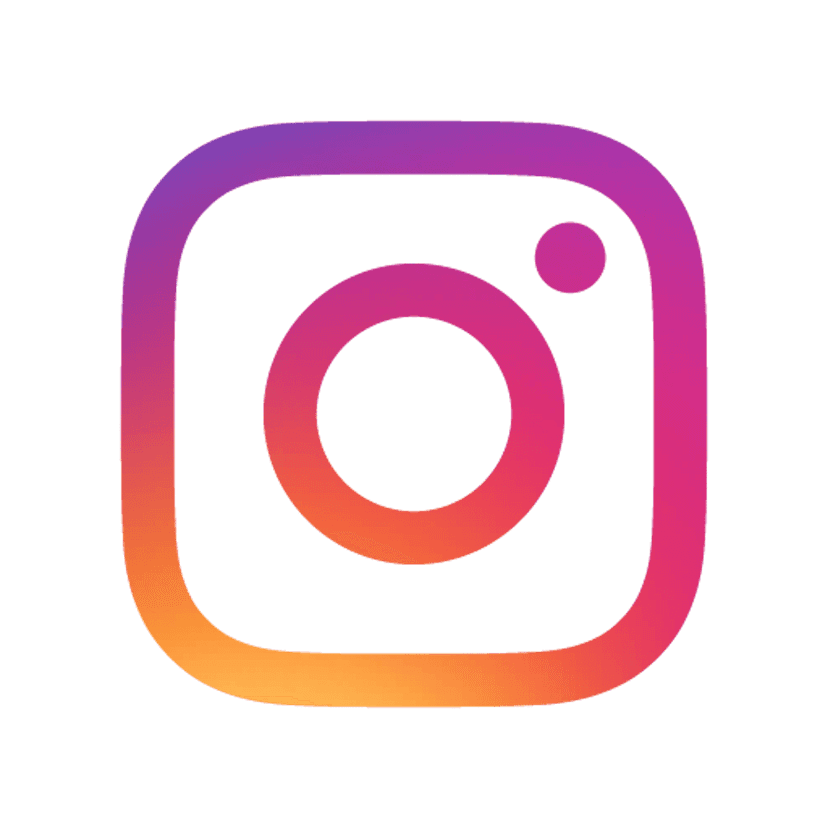 Facebook and Instagram logos rendered in a glossy magenta 3D style featuring rounded corners on a clear background.