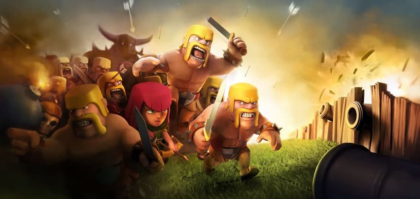 Barbarians and an Archer charging toward a defensive wall with explosions in a gaming landscape scene.