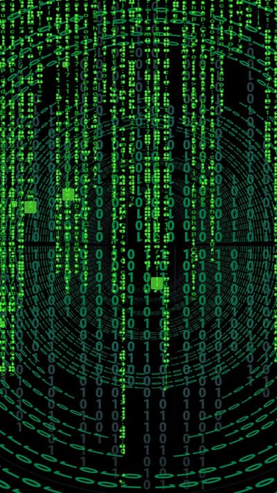 Green Matrix Code Tunnel Abstract Background