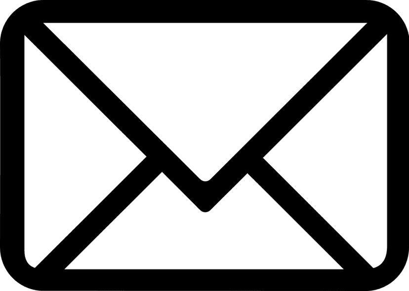 Email icon triangle text graphic features a flat vector style with sharp black lines on a clear background.