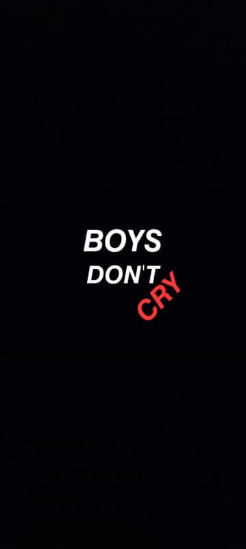 Boys Don't Cry: Minimalist Black Wallpaper