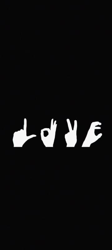 LOVE word spelled with hands sign language