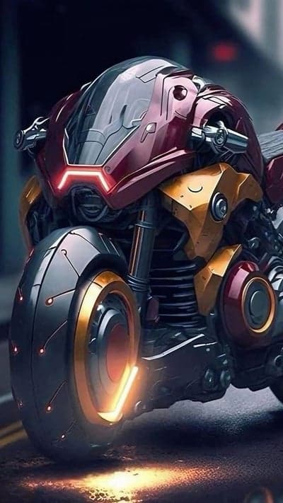 Futuristic Cyberpunk Motorcycle with Glowing Accents
