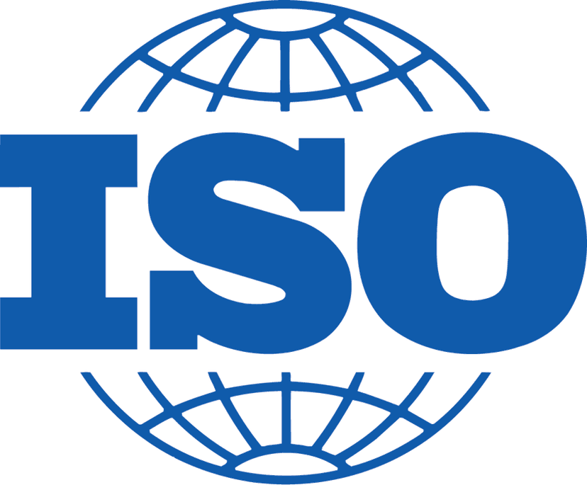 ISO logo emblem displayed as a blue circular icon with white text on a transparent background for quality.