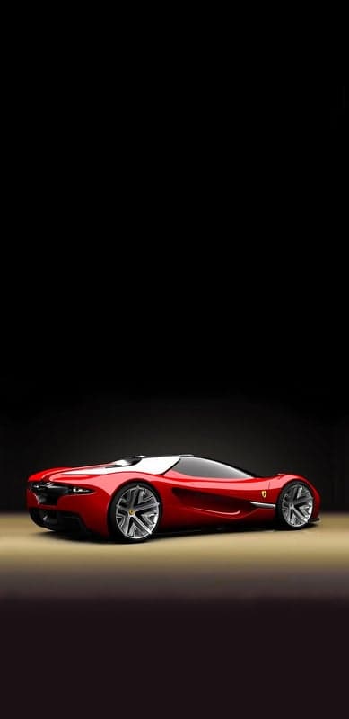 Crimson Ferrari Concept Supercar Mobile Wallpaper
