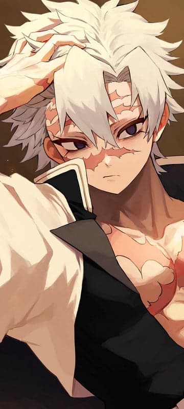 Sanemi Shinazugawa striking pose, Demon Slayer anime art