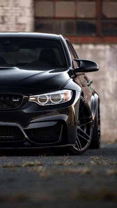 BMW M4 Front View Black Automotive Phone Wallpaper