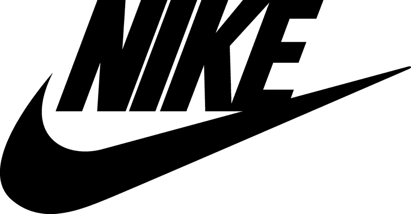 Nike swoosh logo with Just Do It text displays a black minimalist tick against a transparent background.