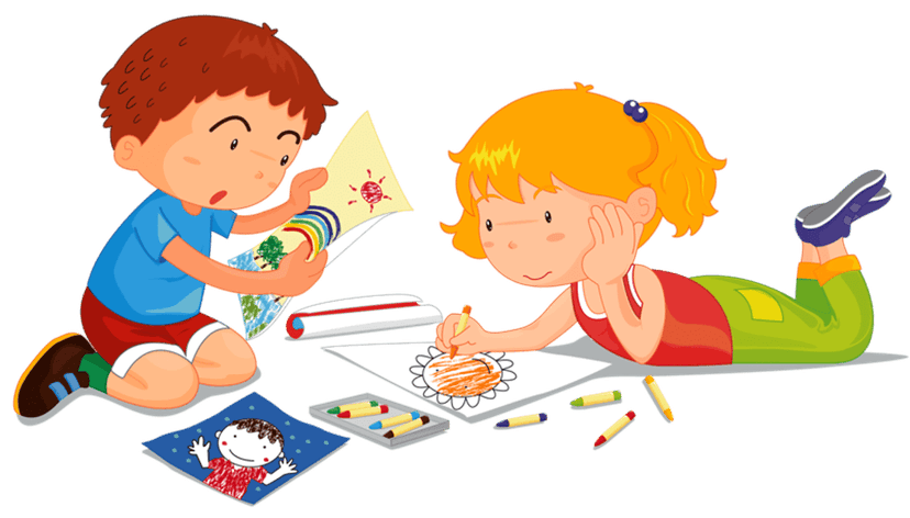 Child drawing watercolor painting features layered brushstrokes and vibrant pigments on a white background.
