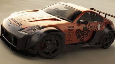 Modified Orange Nissan 350Z Widebody Sports Car Wallpaper