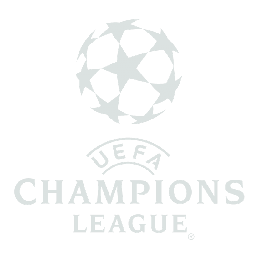 UEFA Champions League logo featuring a circular arrangement of stars forming a soccer ball shape on transparent space.