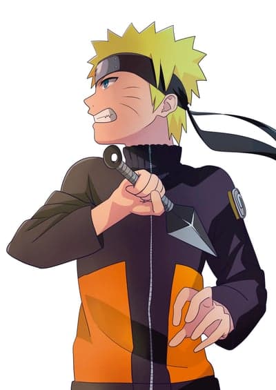 Naruto Uzumaki Ready to Fight with Kunai