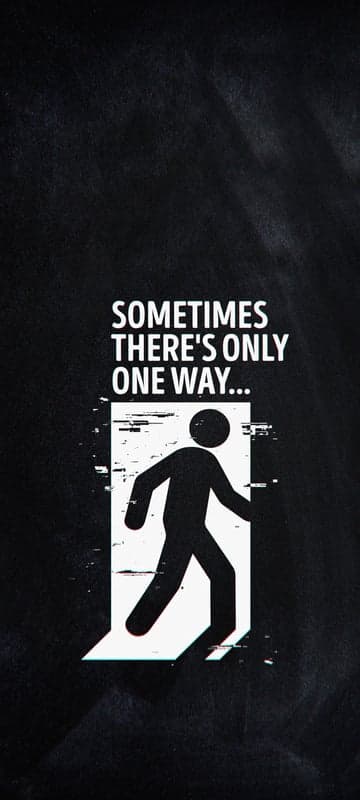 Person walking through a glitchy doorway