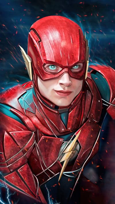 The Flash Super Suit Detailed Digital Art Portrait