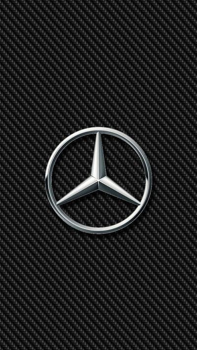 Mercedes-Benz Logo on Carbon Fiber Background
