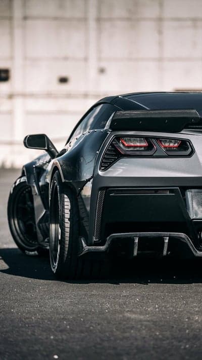 Aggressive Widebody Corvette Stingray Custom Rear Angle