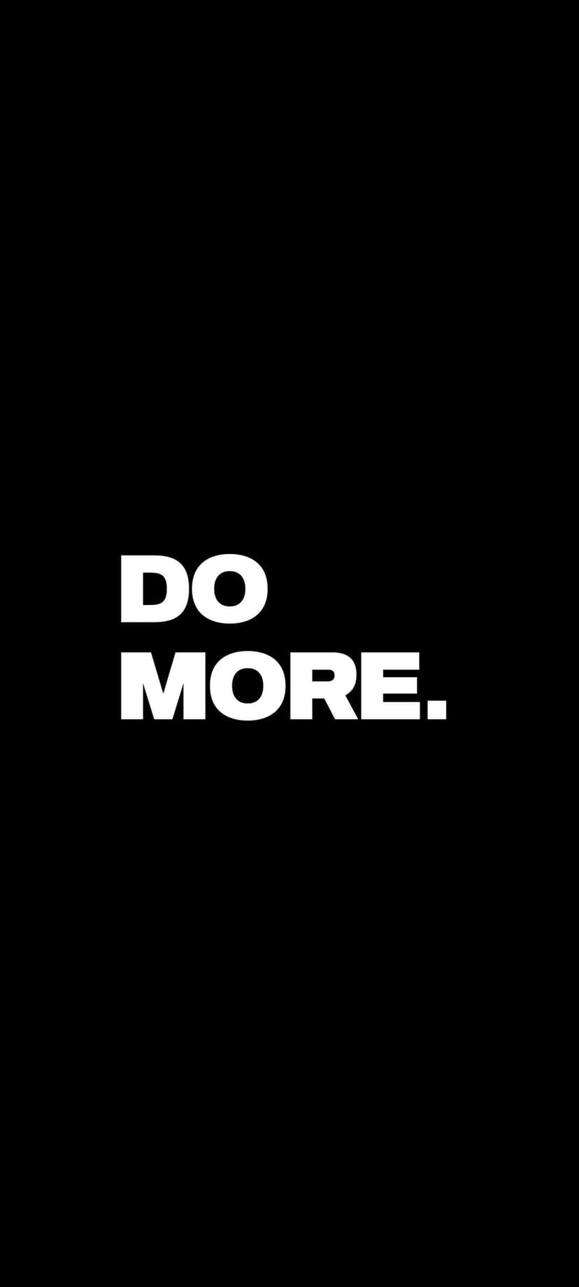 Do More white text in bold sans-serif font centered against a solid black background for mobile screens.