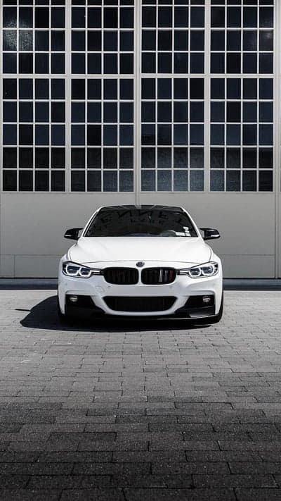 White BMW Luxury Sedan Mobile Wallpaper Modern Garage