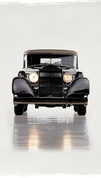 Vintage Black Convertible Car Front View