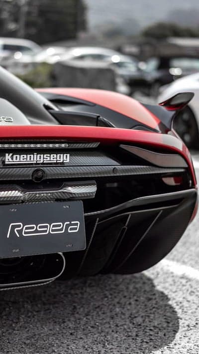 Koenigsegg Regera: Rear View of Red Hypercar