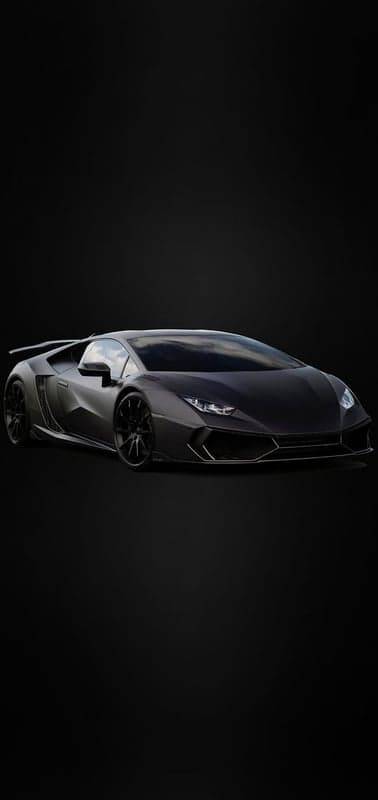 Aggressive Black Lamborghini Sports Car Phone Wallpaper