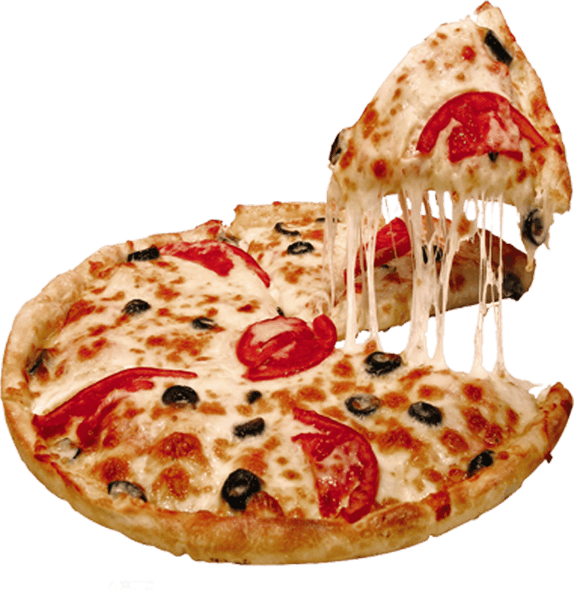 Pizza Hut logo featuring the signature red roof hat symbol above bold white text on a transparent background.