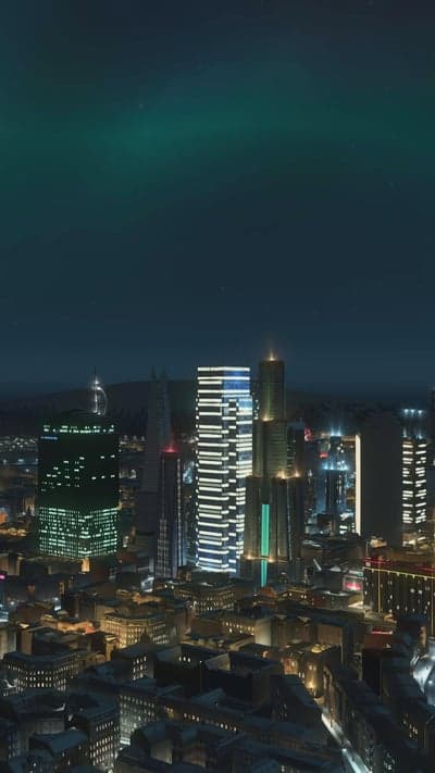 City at Nightfall - Urban Lights Under a Dark Sky