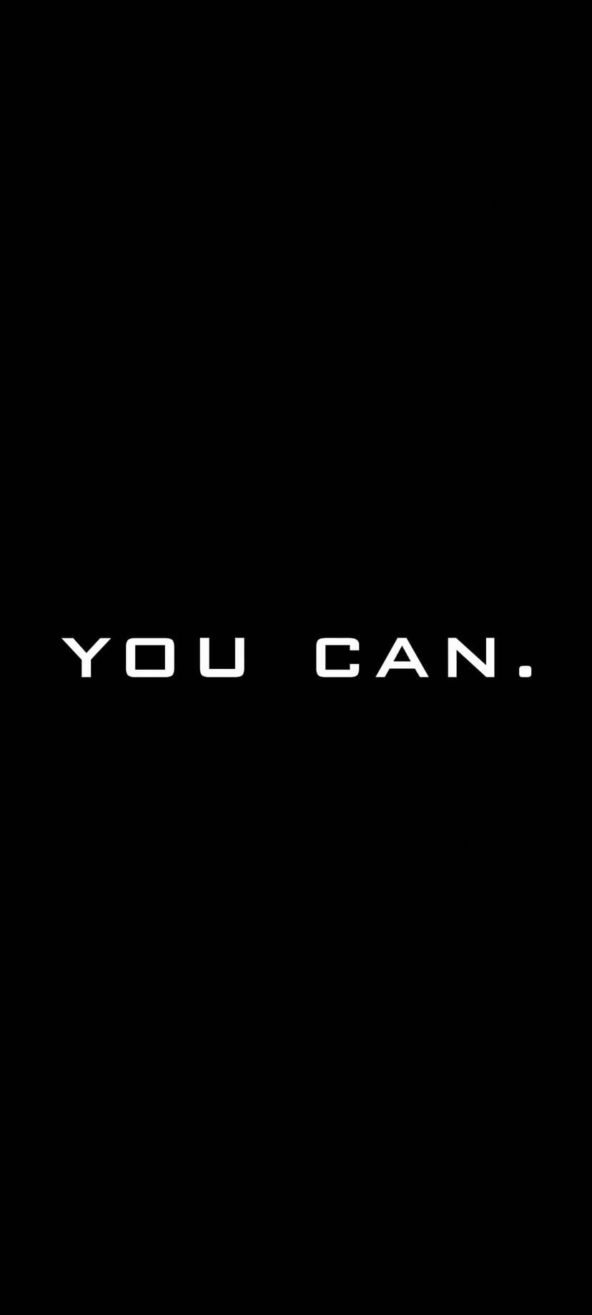 White sans-serif YOU CAN text centered on a solid black background, creating a sharp high-contrast visual.