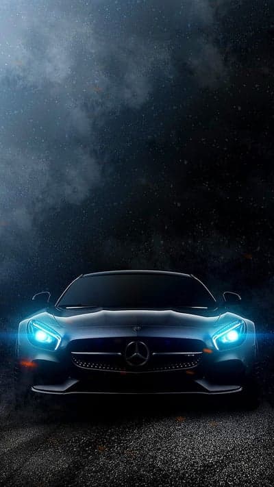 Mercedes-AMG GT S Front View Dynamic Blue Headlights