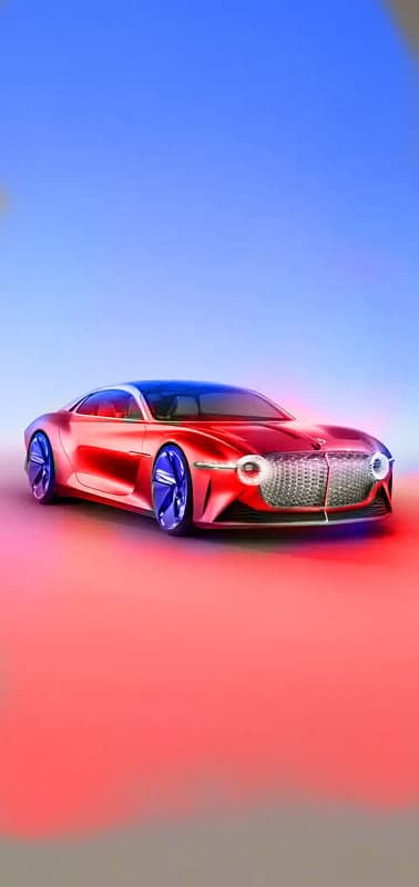 Red Concept Car with Blue Glowing Rims Tablet Background