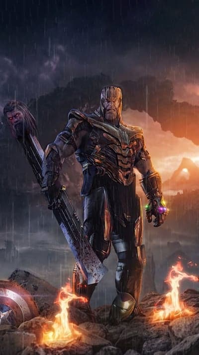 Thanos Victorious with Infinity Gauntlet and Stormbreaker