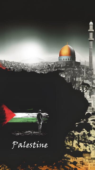 Palestine: Dome of the Rock and Palestinian Flag Art