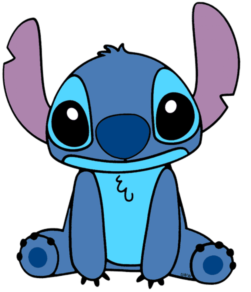 Lilo Stitch cartoon character illustration standing against a transparent background with bold blue and red colors.