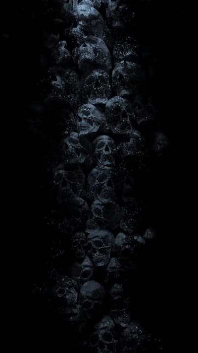Gothic Skulls Stack Vertical Shadow Phone Wallpaper