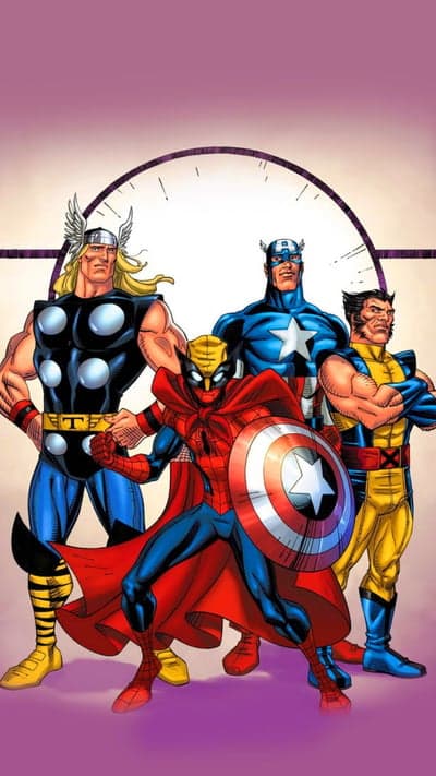 Marvel Avengers Assemble: Thor, Captain America, Spiderman, Wolverine