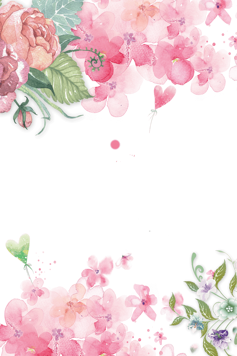 Pink watercolor floral arrangement featuring hand-painted roses with layered petals and soft edges on transparency.