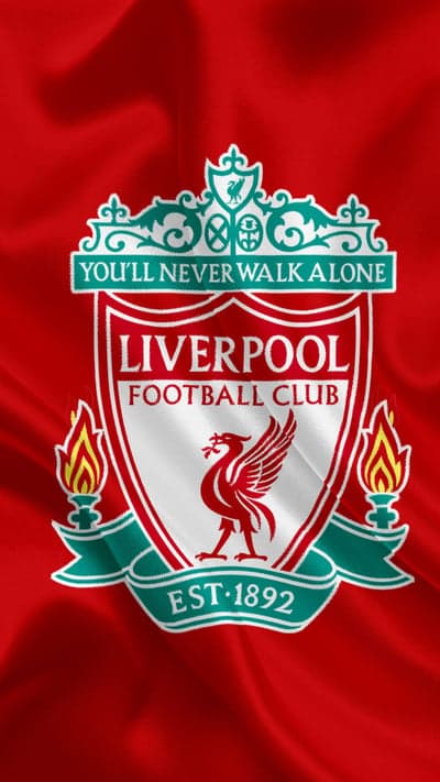 Red Liverpool FC Crest Flag Mobile Wallpaper Background