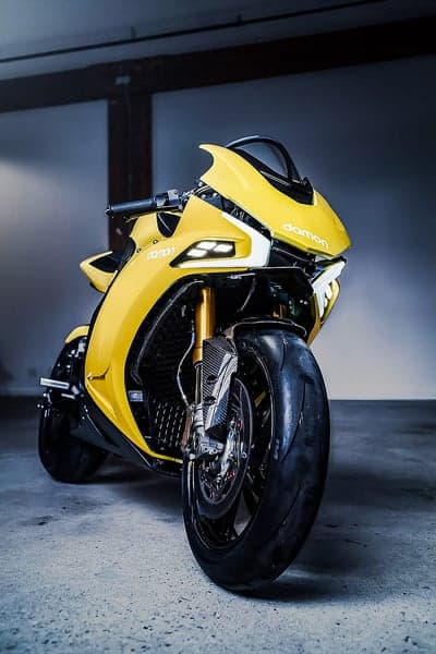 Yellow Damon HyperSport Electric Superbike Phone Wallpaper