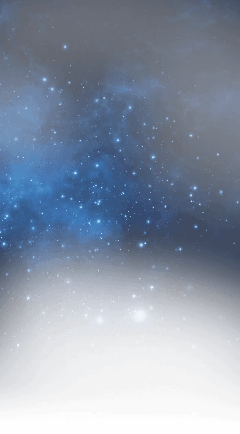 Blue star sky PNG displays a cosmic galaxy with glowing white celestial clusters against a dark navy background.