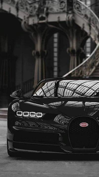 Black Bugatti Chiron Grand Interior Mobile Wallpaper