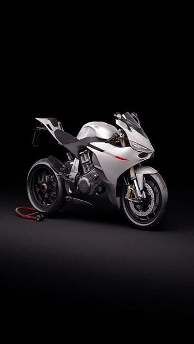 Sleek Silver Sportbike Motorcycle on Black Background