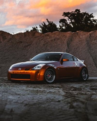 Sunset Orange Nissan 350Z Coastal Drift Phone Background