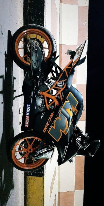 Black and Orange KTM RC 200 Sportbike Phone Wallpaper