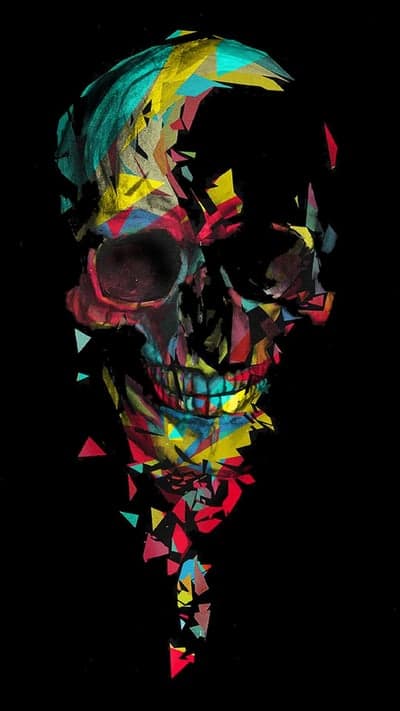 Colorful Abstract Geometric Skull Art