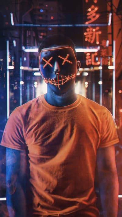 Cyberpunk Stare - Orange Glow