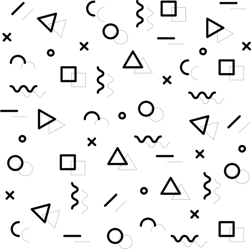 White halftone pattern features angled geometric shapes and text elements arranged on a transparent layer.