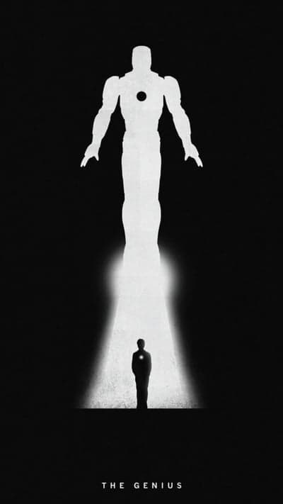 Minimalist Tony Stark Genius Silhouette Phone Wallpaper