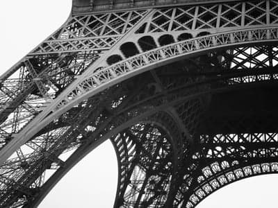 Abstract Black and White Eiffel Tower Structure