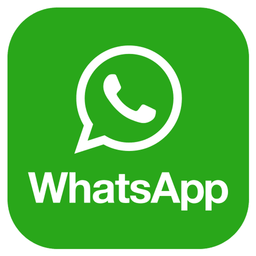 WhatsApp message icon featuring a green circular speech bubble and white telephone handset next to bold text.