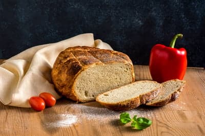 Artisan Sourdough Bread with Red Bell Pepper and Tomatoes